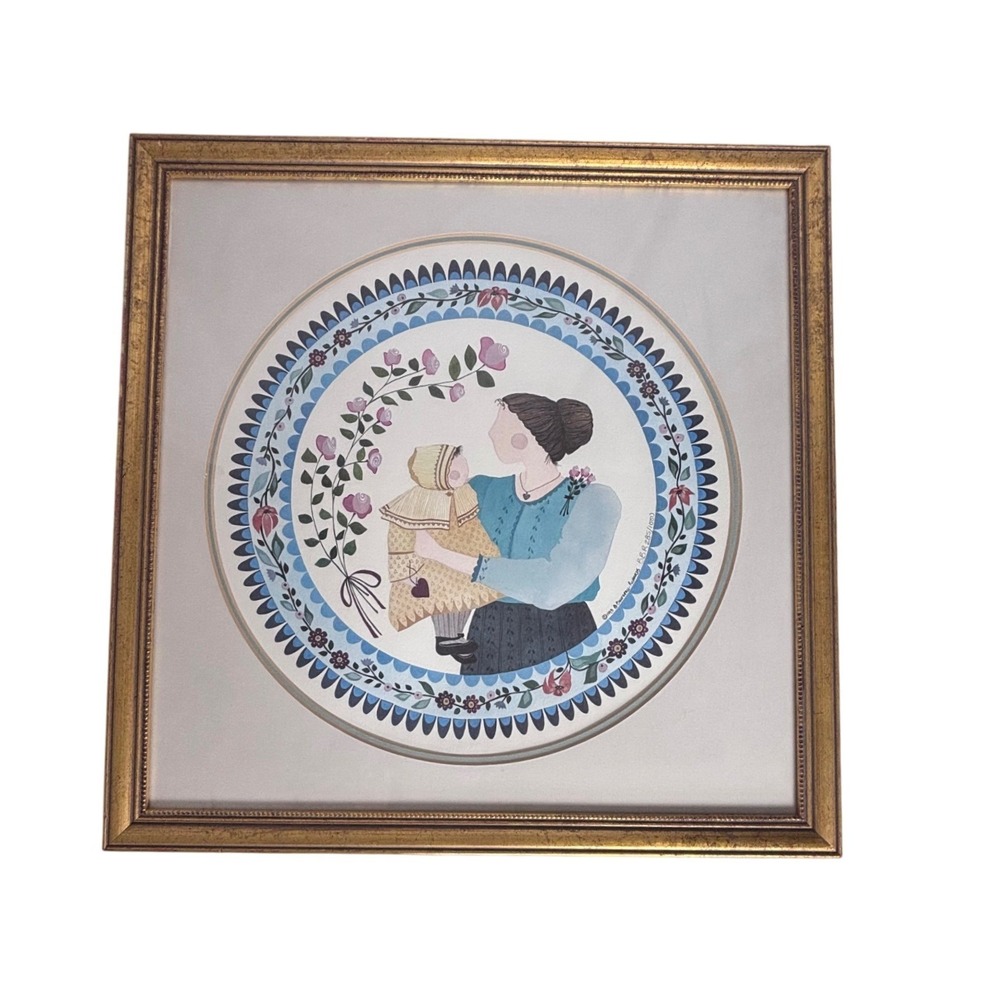 VTG Bourgeau-Richards Innocence Signed Numbered Folk Art Print 1993 Framed Rare